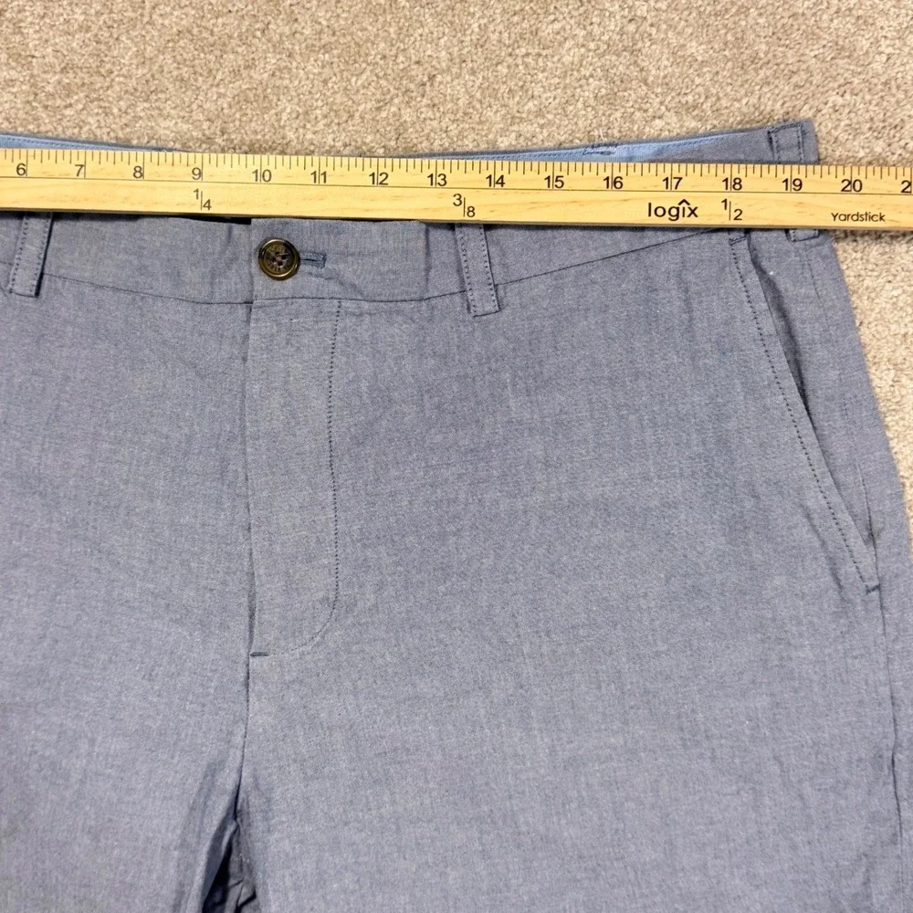 Brooks Brothers Chino Shorts Mens 40 Blue Cotton Blend Stretch Flat Front 9in